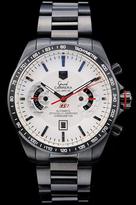 sufrir comportarse Biblioteca troncal Tag Heuer Carrera Black Stainless Steel Case White Dial